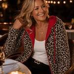 Wendbare Kapuzenjacke mit Leoparden-Print für Damen