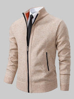 Klassischer Herren Pullover mit Stehkragen und Reissverschluss