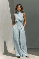 Elegantes Damen Zweiteiler-Set mit Stoffhose und ärmellosem Top