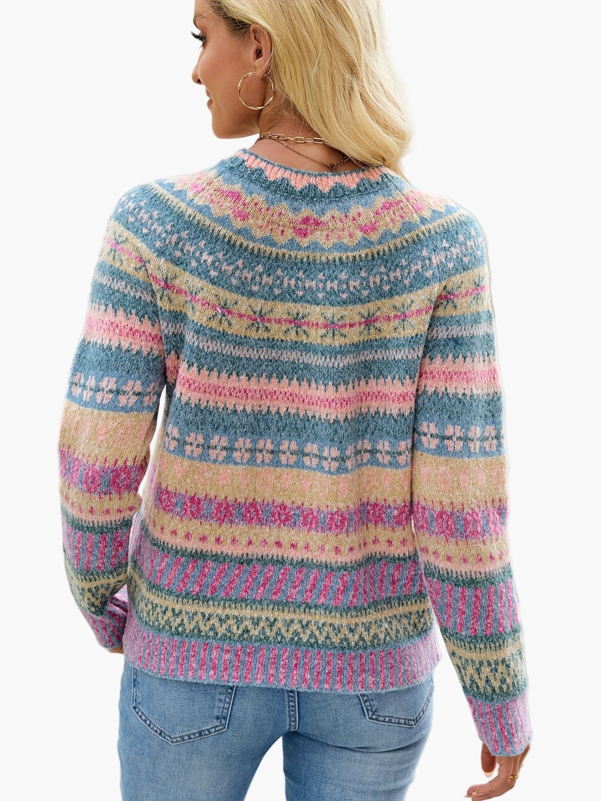 Norweger Strickpullover Damen mit Fair-Isle-Muster