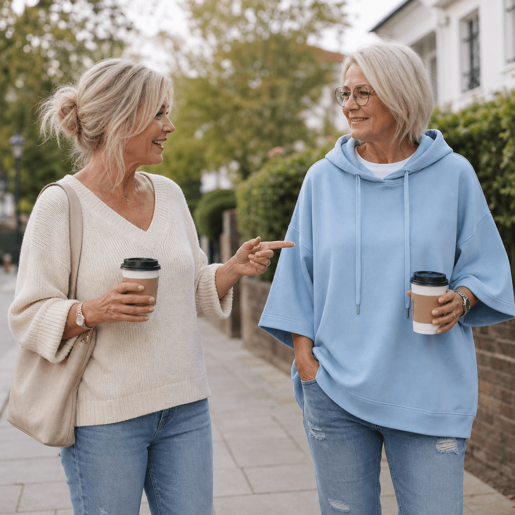 Oversized Kapuzensweatshirt mit weiten Ärmeln für Damen