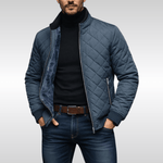 Herren Steppjacke mit gefüttertem Stehkragen und Reissverschluss