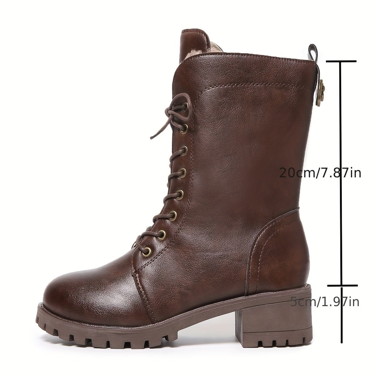 Gefütterte Damen Winterstiefel mit Schnürung und Reissverschluss