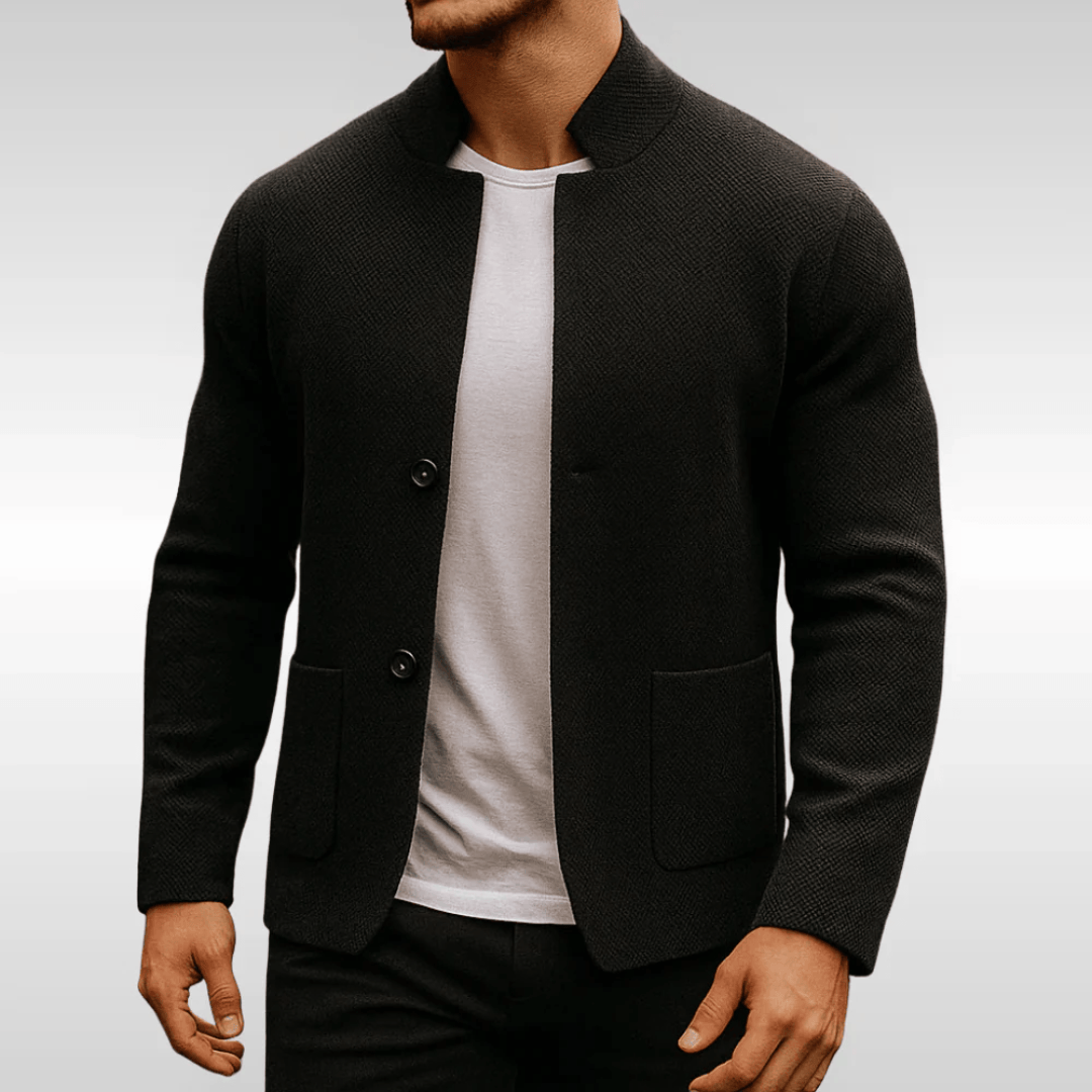 Strukturierte Strickjacke mit Reverskragen für Herren
