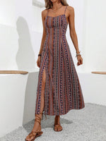 Soraya Bohemian Maxikleid mit Beinschlitz für Sommer und Herbst