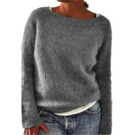 Klara Lässiger Damen-Wollpullover mit Rundhalsausschnitt