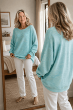 Oversized Strickpullover mit Waffelmuster und lockerer Passform