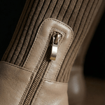 Flexara Damen Winterstiefel mit Strickschaft und Blockabsatz