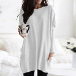 Riley Langer Damenpullover mit Taschen aus Baumwollmischung im Oversize-Look
