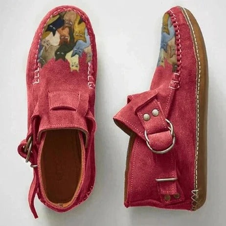 Tova Damen Stiefeletten aus Wildleder-Imitat mit Kunstfell-Futter und Schnalle