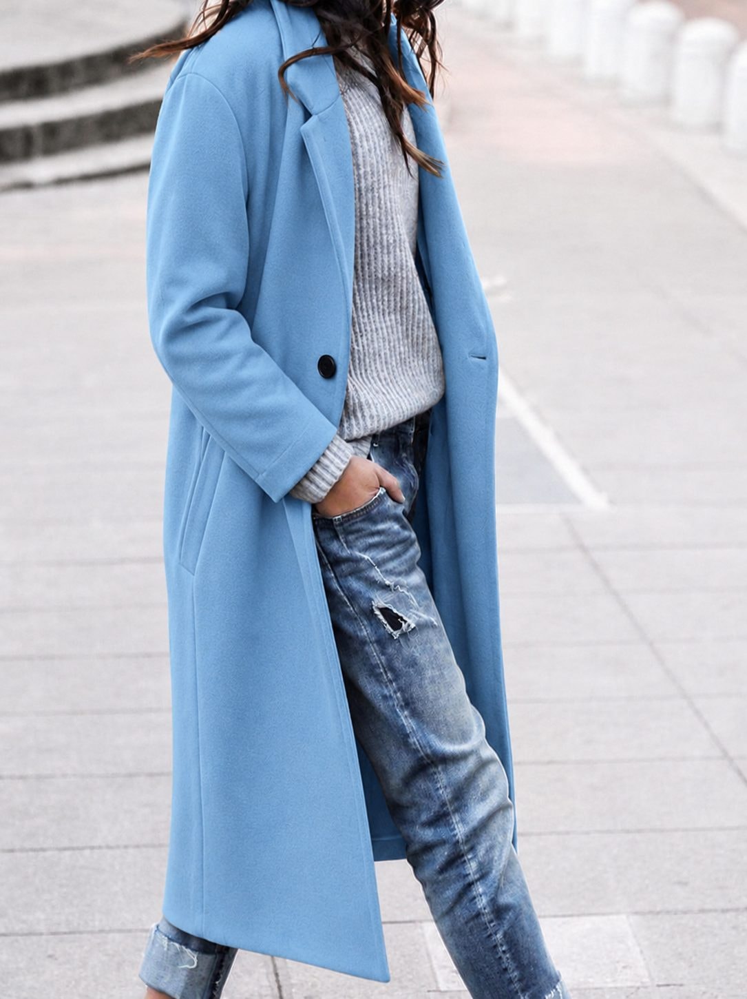 Angelika Oversized Wollmantel mit Reverskragen für Damen