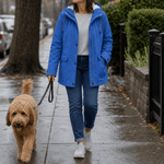 Wasserdichte Kapuzenjacke mit Plüschfutter für Damen