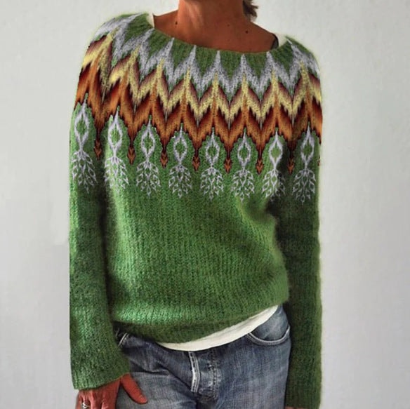 Maude Baumprint Wollpullover mit Rundhalsausschnitt für Damen