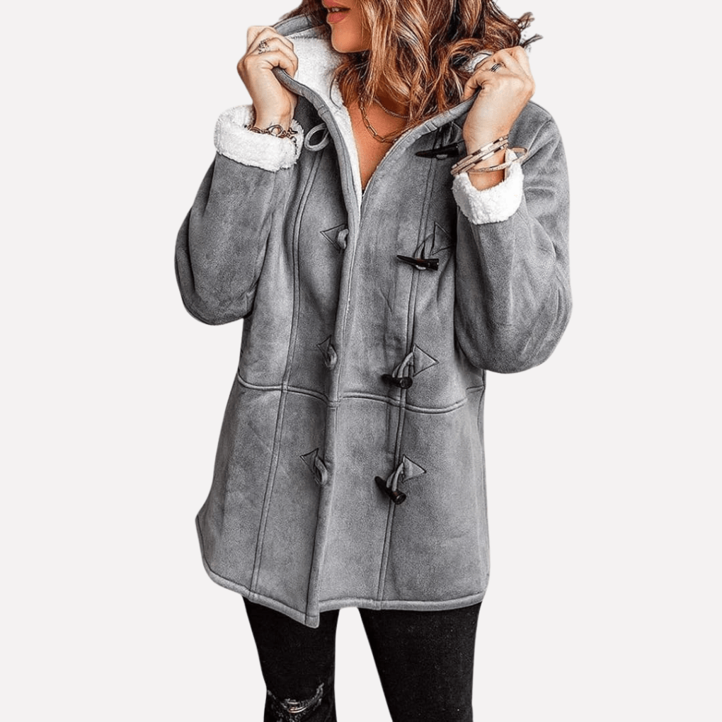 Kapuzenjacke mit Toggle-Verschluss und Kunstfell-Mix aus Fleece