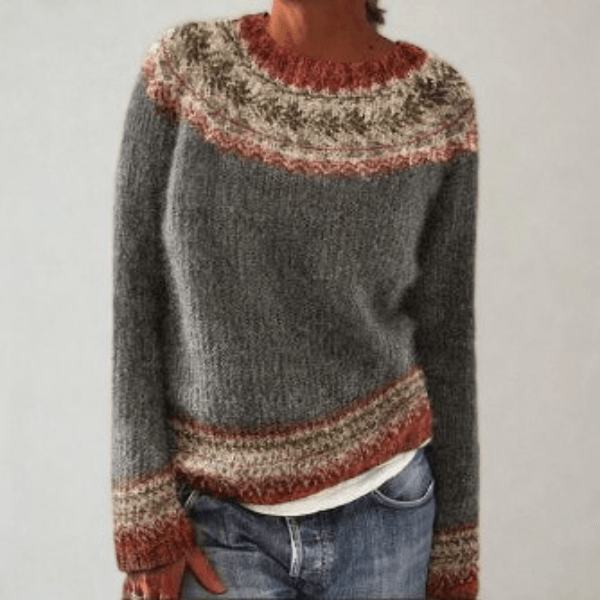 Mysa Fair-Isle-Wollpullover mit Rundhalsausschnitt für Damen