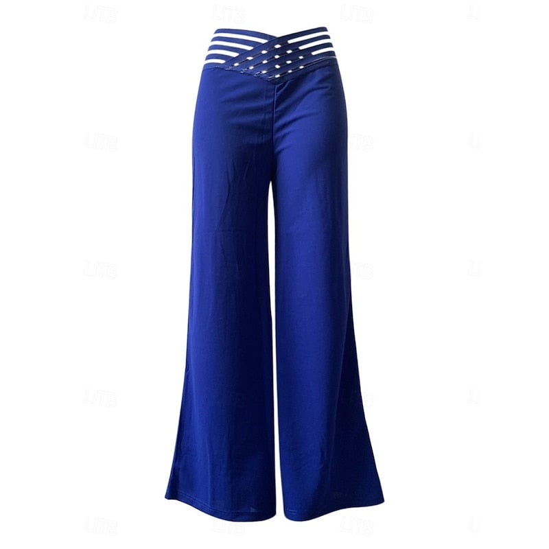 Sienna High-Waisted Wide-Leg Stoffhose mit Kreuzbund für Damen