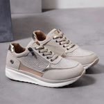 Bequeme Damen Sneaker mit Reissverschluss und Keilsohle
