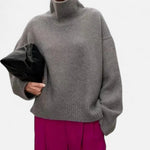 Damen Wollpullover mit Rollkragen und Raglanärmeln