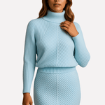 Strickmidikleid mit Zweiteiler-Optik für Damen im Herbst