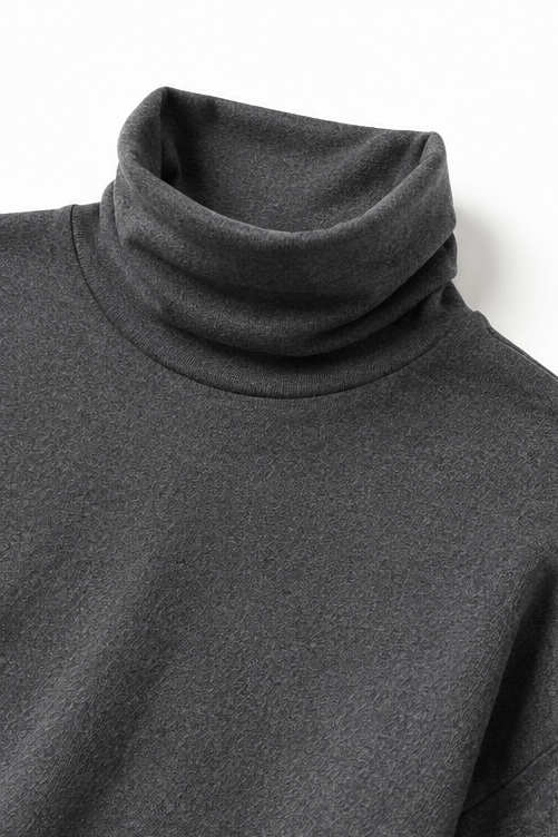Zweiteiliges Rollkragen-Set mit weitem Hosenbein