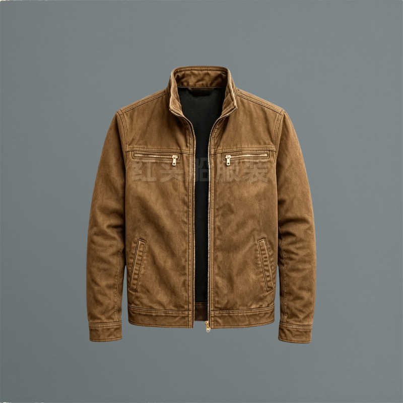 Herren Baumwolljacke mit Stehkragen und Reissverschluss