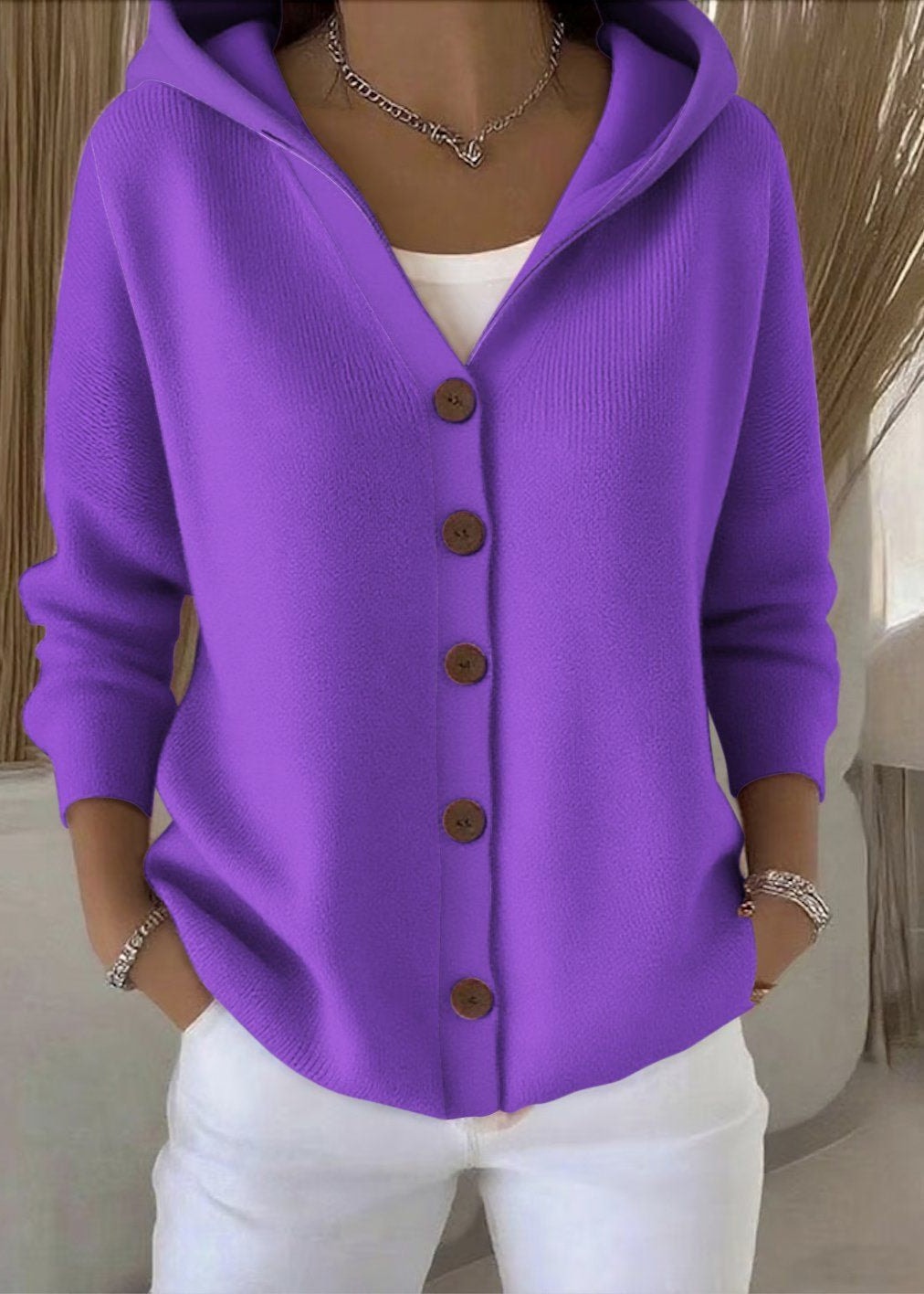 Gabriele Strickjacke mit Kapuze Alternative zu Norweger Pullover Damen