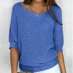 Damen Wollpullover mit lockerem Schnitt und Rundhalsausschnitt
