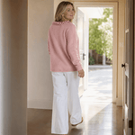 Rüschenkragen-Strickjacke aus weichem Feinstrick für Damen