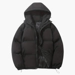Warme Damen-Winterjacke mit Kapuze Reissverschluss und Kordelzugsaum