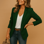 Tailliert Geschnittener Damen-Blazer mit Einknopfverschluss aus Polyester