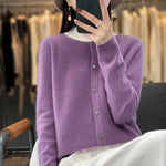 Strickjacke mit Knopfleiste und Rollkragen-Optik für Damen