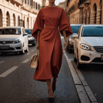 Elegantes Midikleid mit Fledermausärmeln für den Herbst