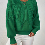 Katarina Zopfmuster Cropped Wollpullover mit Rippbund für Damen