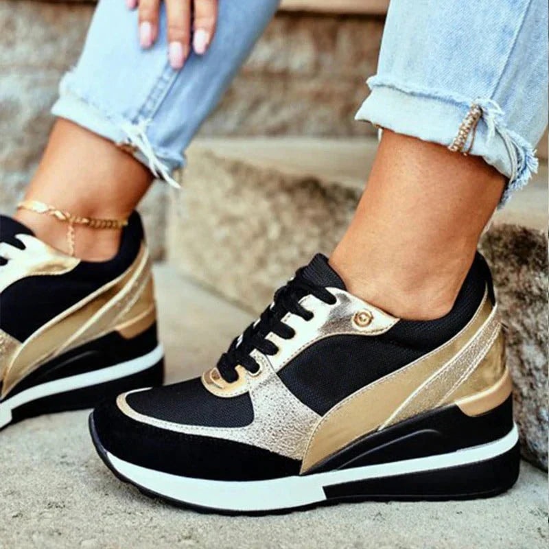 Bequeme Damen Sneakers mit Keilabsatz und Memory-Schaum-Sohle