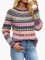 Norweger Strickpullover Damen mit Fair-Isle-Muster
