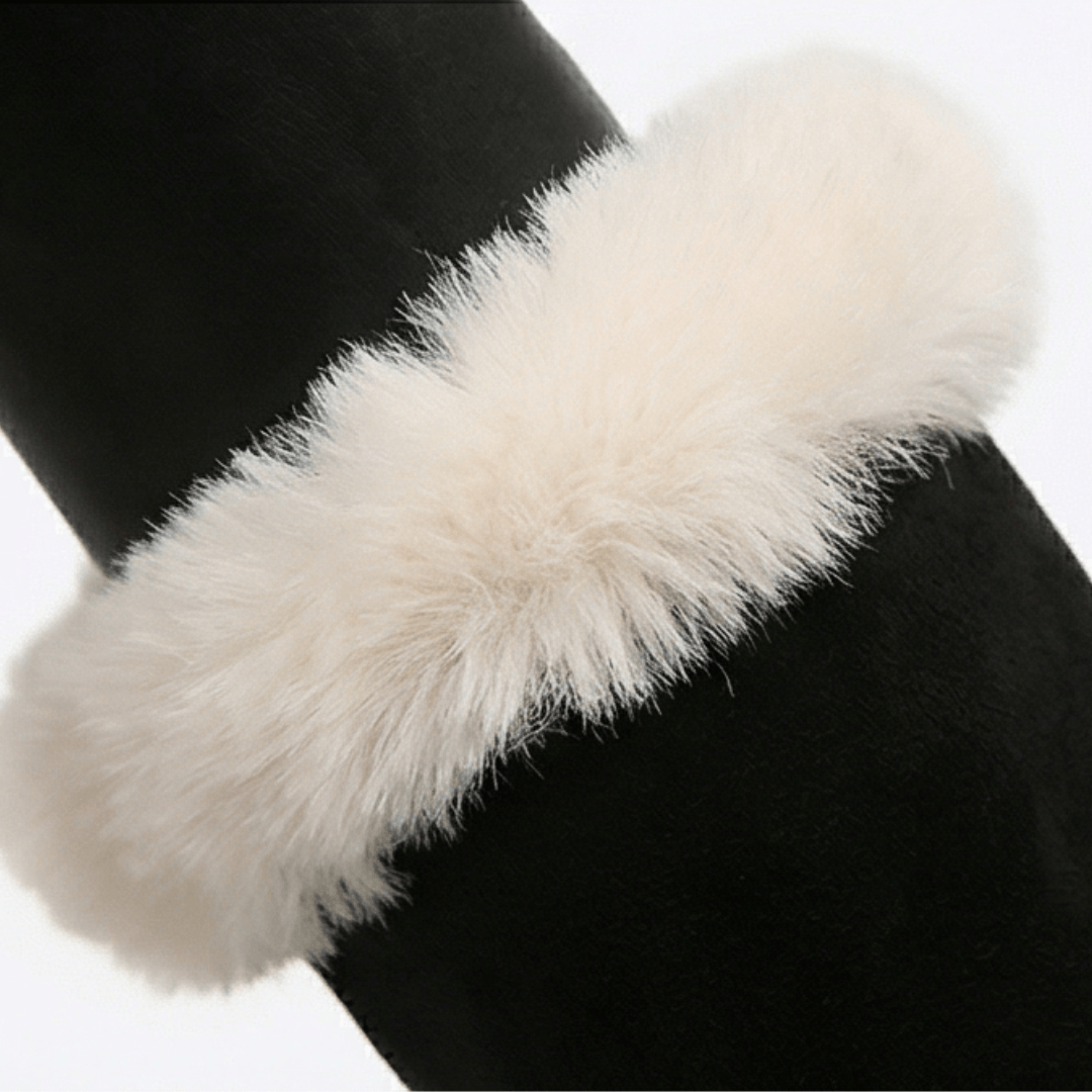Fellbesetzte Kniehohe Stiefel für Damen mit Blockabsatz