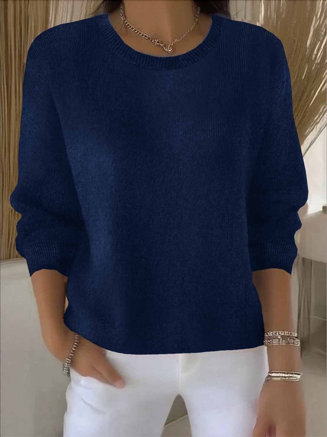 Lorie Oversized Wollpullover mit Rundhalsausschnitt für Damen