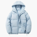 Warme Damen-Winterjacke mit Kapuze Reissverschluss und Kordelzugsaum