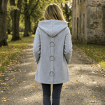 Damen Strickjacke mit Kapuze und Knopfleiste im Longline-Schnitt