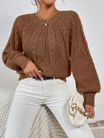 Katarina Zopfmuster Cropped Wollpullover mit Rippbund für Damen