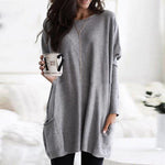 Riley Langer Damenpullover mit Taschen aus Baumwollmischung im Oversize-Look