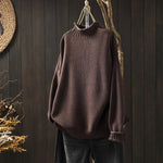 Filipa Damen Wollpullover mit Stehkragen und Rippstrick