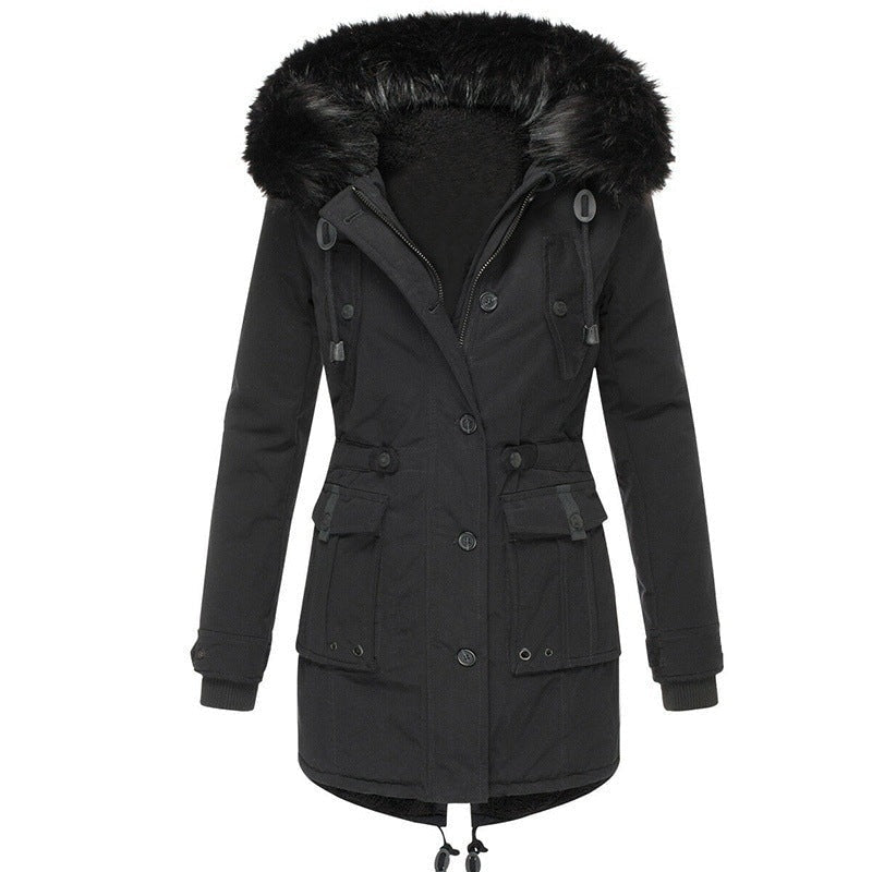 Gefütterter Parka mit Fellkapuze als warme Winterjacke für Damen