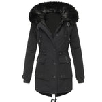 Gefütterter Parka mit Fellkapuze als warme Winterjacke für Damen