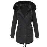 Gefütterter Parka mit Fellkapuze als warme Winterjacke für Damen