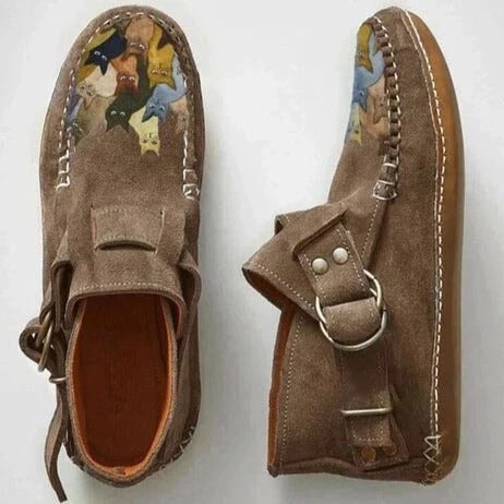 Tova Damen Stiefeletten aus Wildleder-Imitat mit Kunstfell-Futter und Schnalle