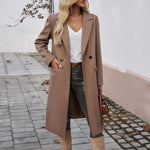 Anastasia Oversized Damen Trenchcoat mit Reverskragen und Bindegürtel