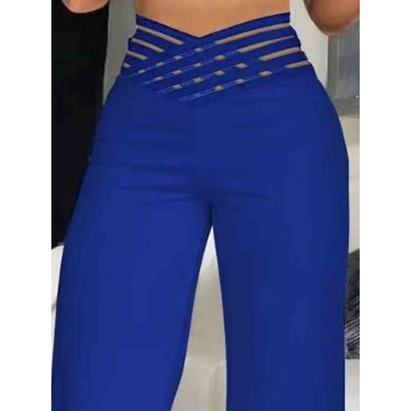 Sienna High-Waisted Wide-Leg Stoffhose mit Kreuzbund für Damen