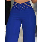 Sienna High-Waisted Wide-Leg Stoffhose mit Kreuzbund für Damen