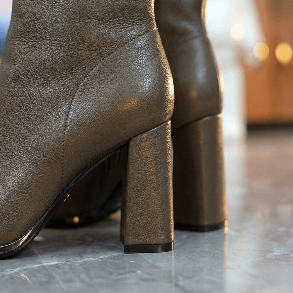 Flexara Damen Winterstiefel mit Strickschaft und Blockabsatz